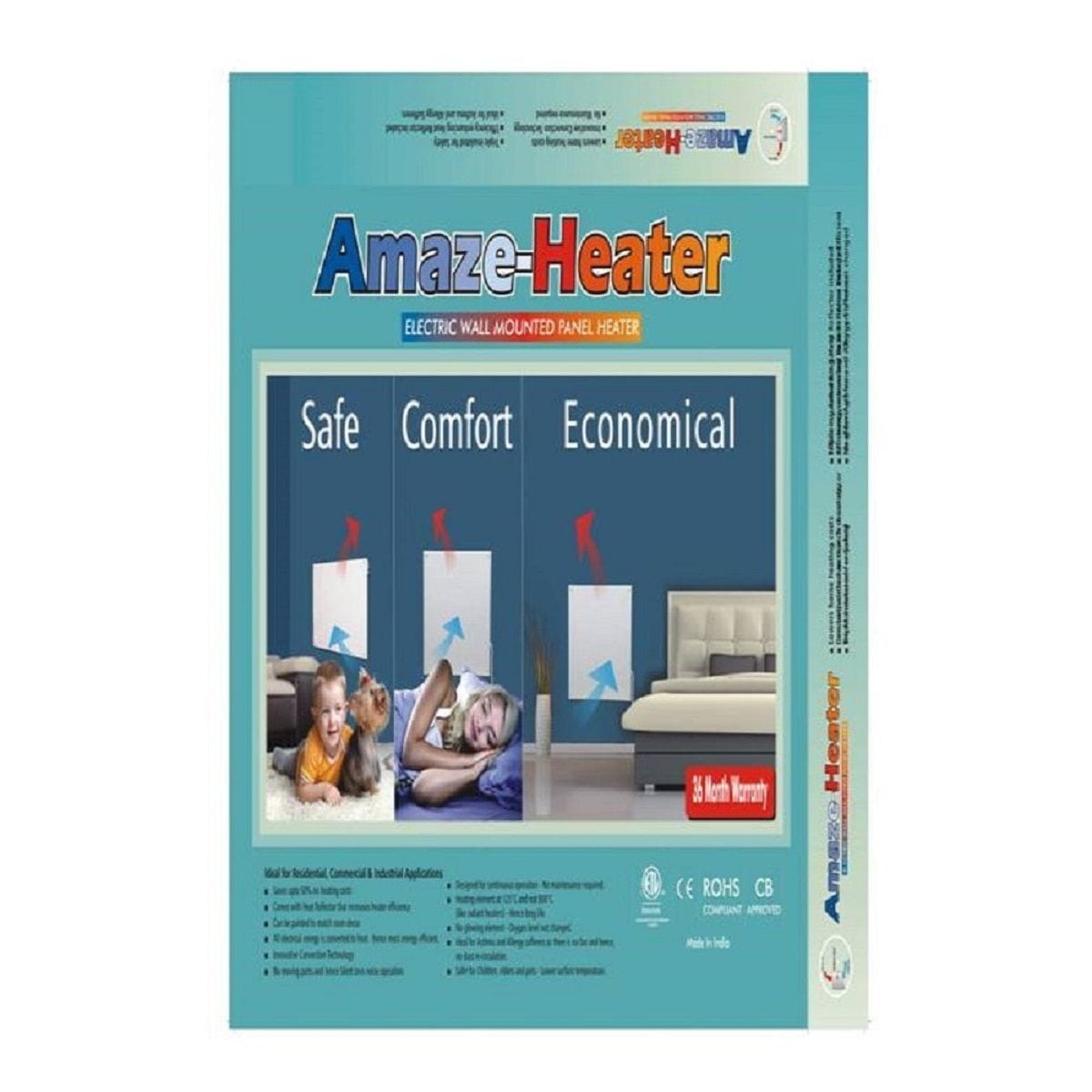 Heater Electric Heater with Plug-in Thermostat, 600W, White T7D6 - product image 2