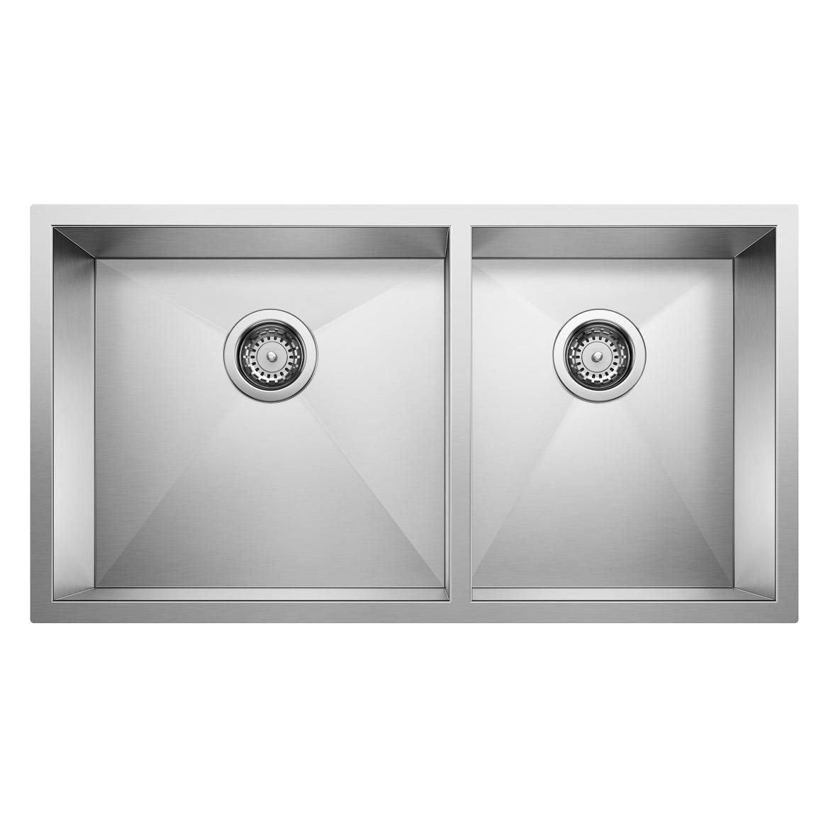 Quatrus R0 33-in 60/40 Double Bowl Undermount Stainless Kitchen Sink O4A2 - product image 1