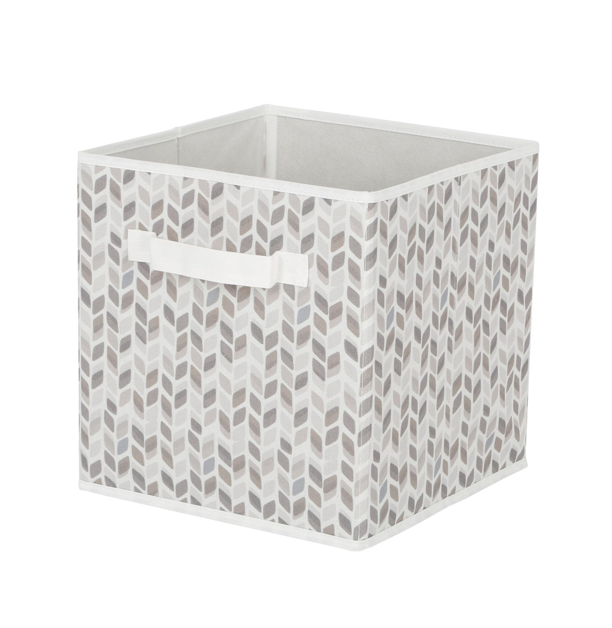 Cube Fabric Drawer Basket, White and Grey Tiled, 10.5 x 10.5 x 11-in N7D2 - product image 1