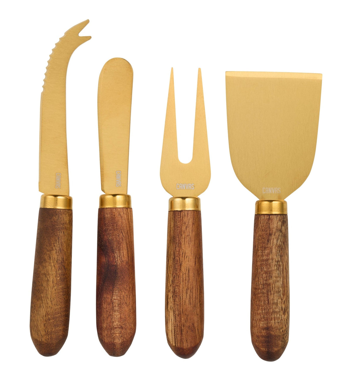 Gold & Wood Cheese Knives with Wooden Handle H1U5 - product image 1