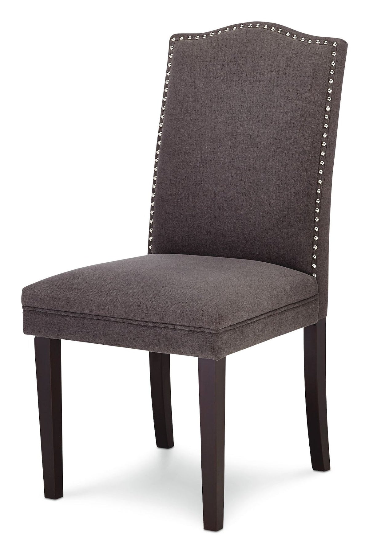 Regent Nailhead Upholstered Dining Chairs with Solid Wood Legs (2-Piece Set), Grey W1I2 - product image 1
