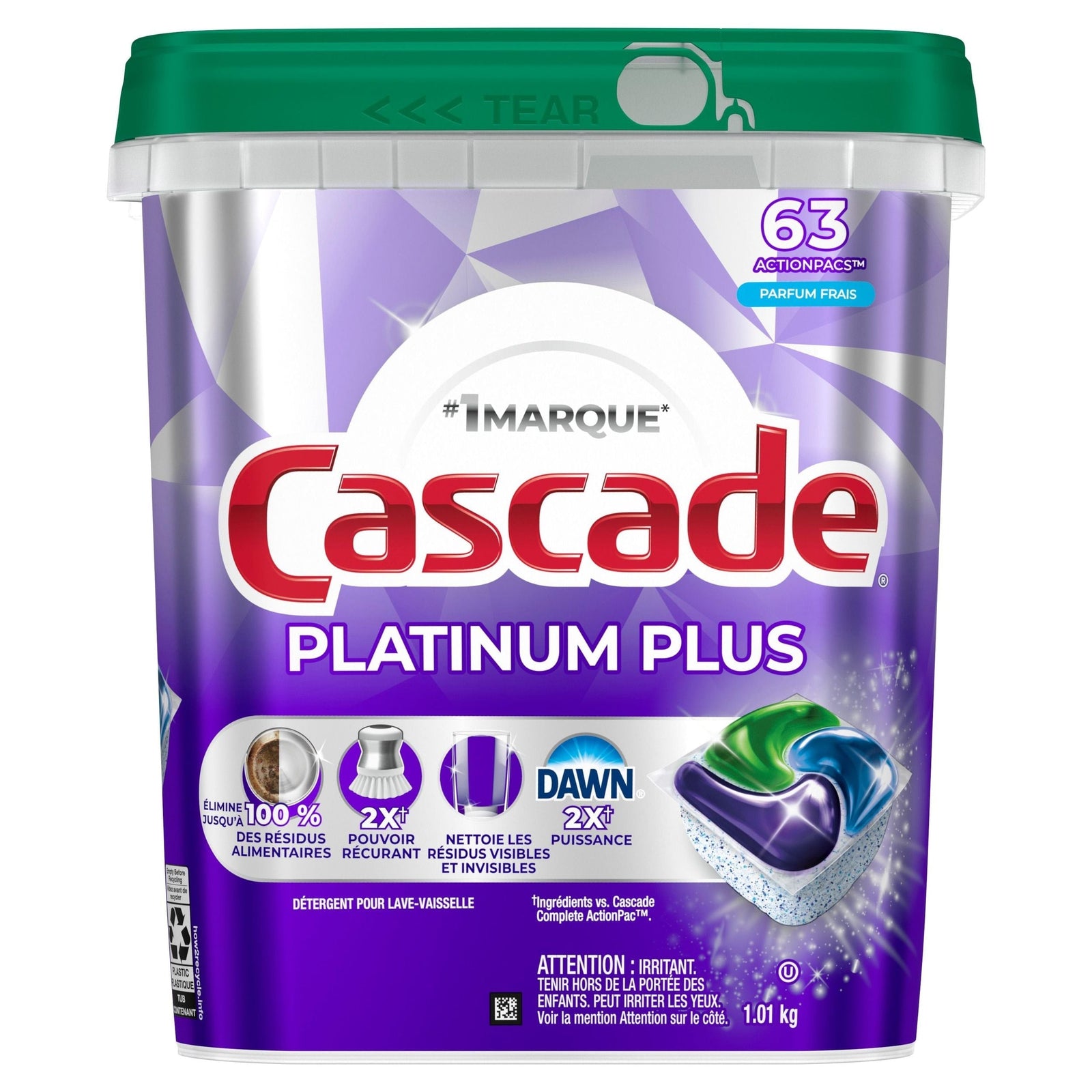 ActionPacs Platinum Plus Fresh Dishwasher Pods, 63-ct H1H1 - product image 1