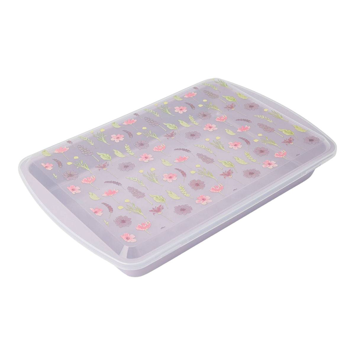 Kitchen Non-Stick Carbon Steel Cake Pan with Lid, Floral Print H9X5 - product image 1