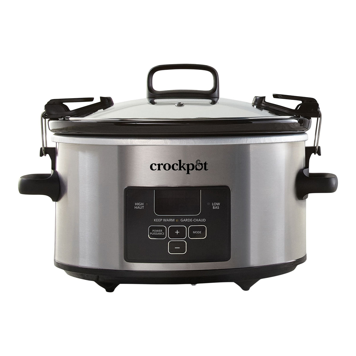 Digital Programmable Slow Cooker with Locking Lid, Feeds 4 People & More, Stainless Steel, 4-qt A3M7 - product image 1