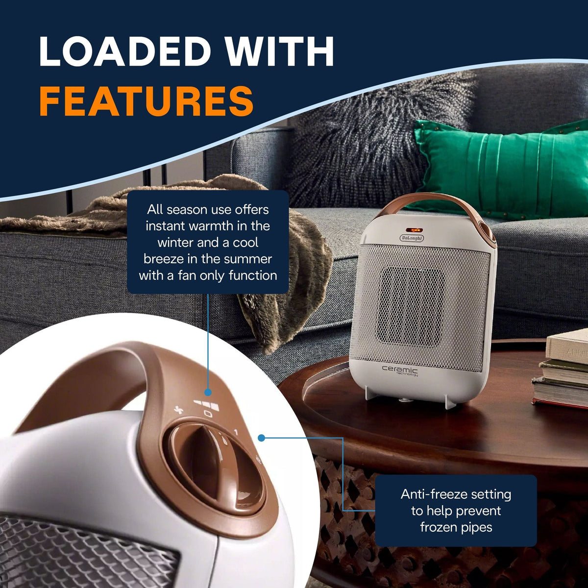 HFX30C15WCA Capsule Ceramic Fan Heater, White O4J3 - product image 7