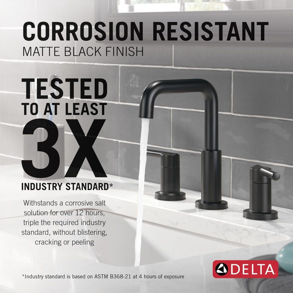 Two Handle Widespread Bathroom Faucet, Matte Black I4U4 - product image 3
