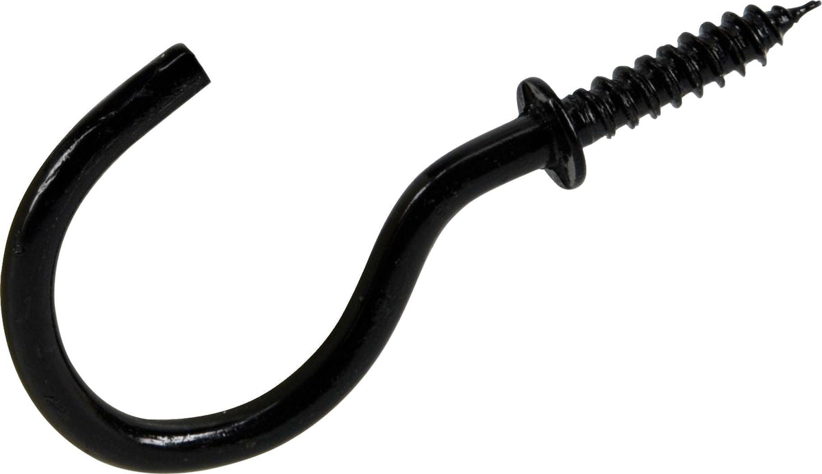 Mug Cup Hook, Half Hook Half Screw, Black, 7/8-in, 8-pk V2Q3 - product image 1