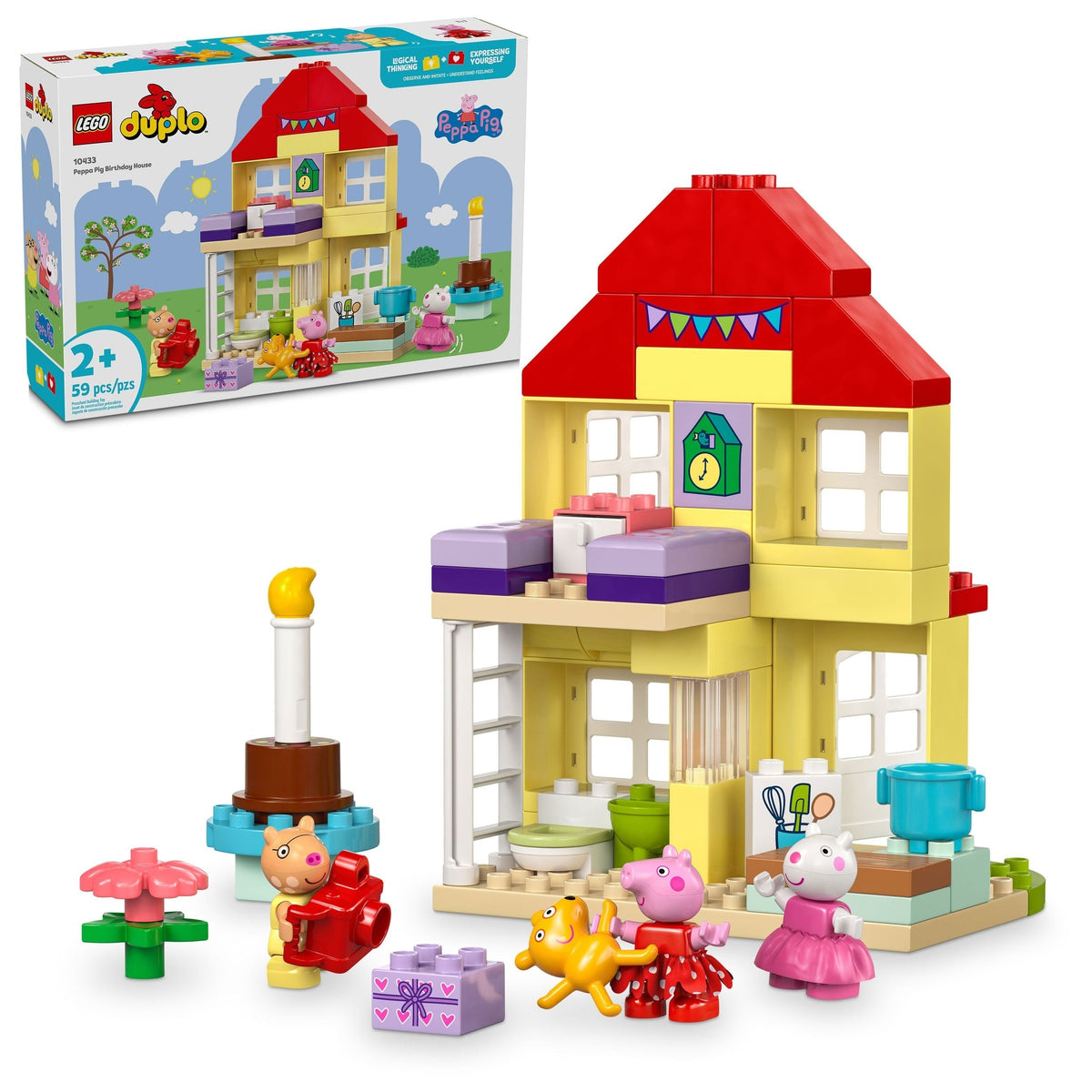 DUPLO Peppa Pig Birthday House Preschool Building Toy Set, 59-pc Y9V5 - product image 1