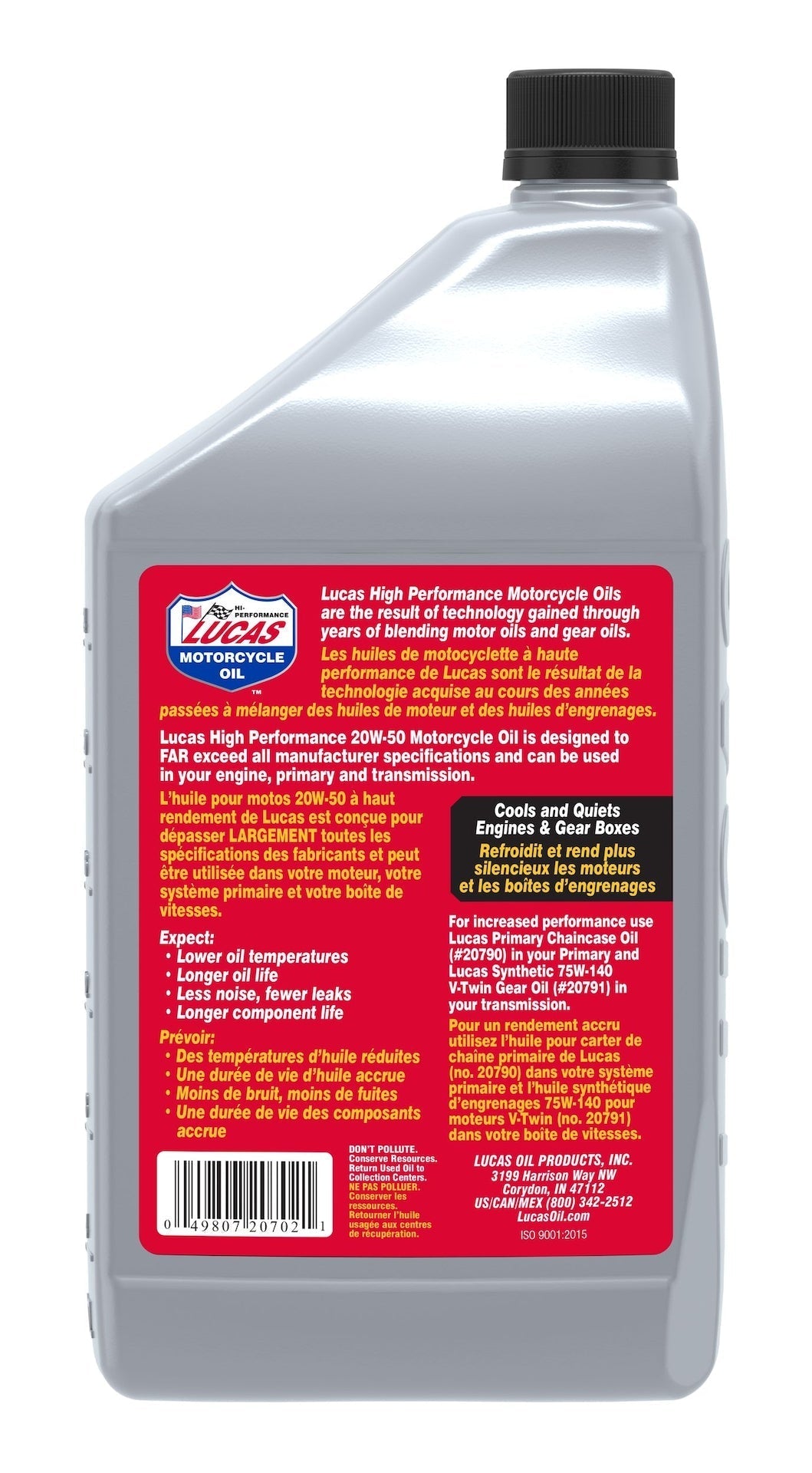Oil High Performance Synthetic Motorcycle Oil SAE, 946-mL Z8S9 - product image 2