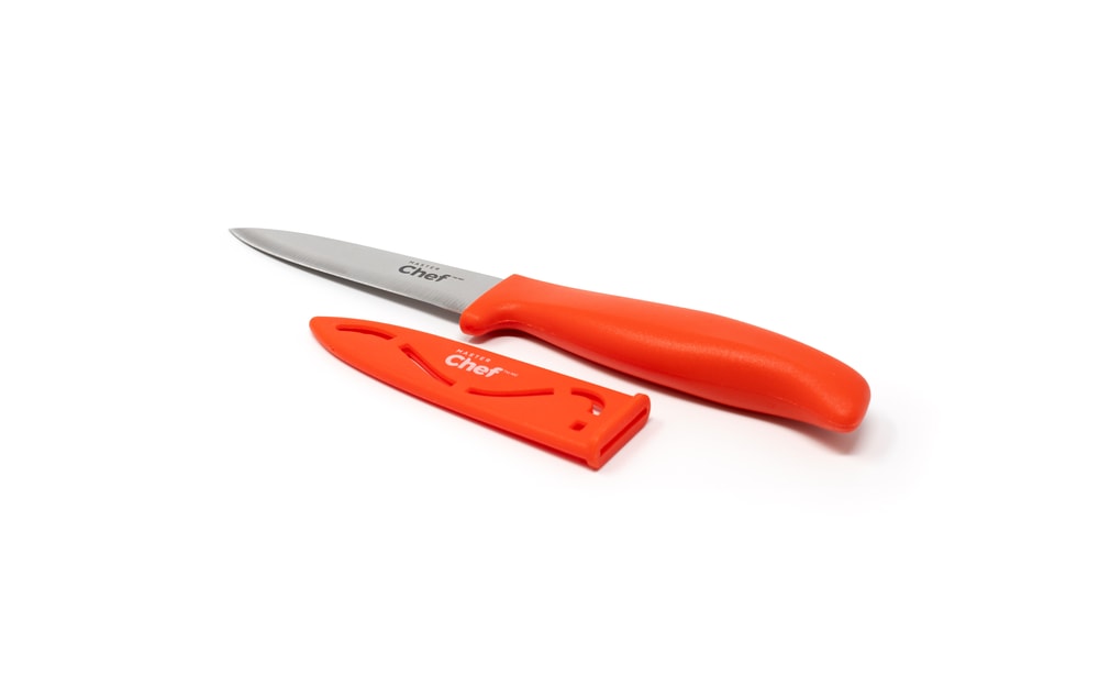Stainless Steel Paring Knife with Sheath, 3.5-in, Assorted Colours Z8K0 - product image 1
