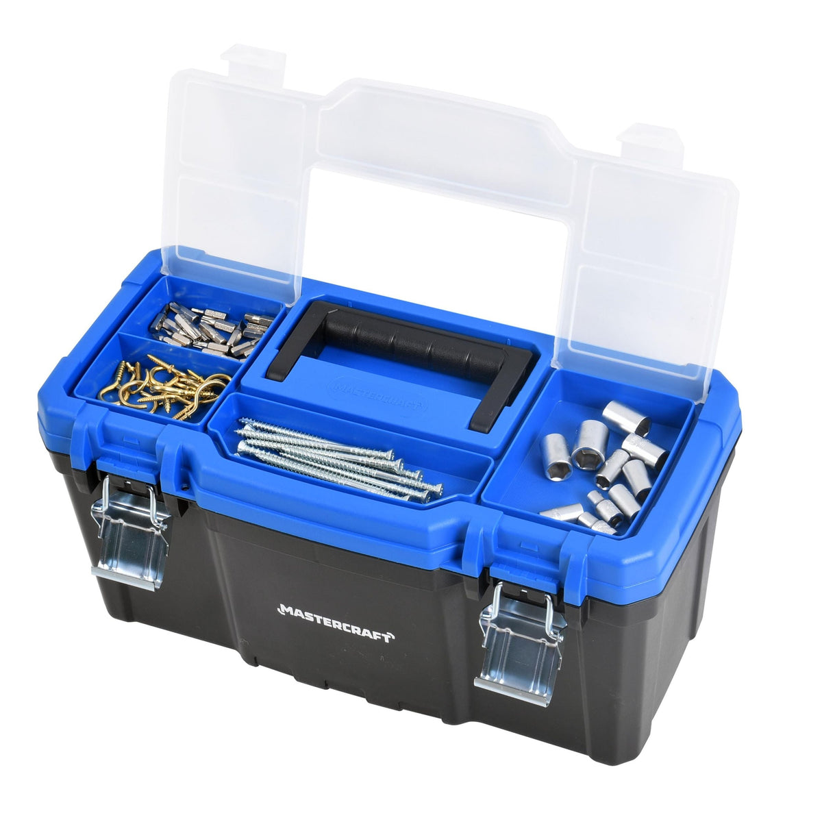 Portable Plastic Tool Box with Removable Tray & Tray Top, Blue, 19-in, Jumbo Hex Key Set/Allen Wrench Set, Metric, High... X2Z3 - product image 5