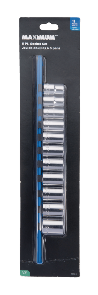 1/2-in Drive 6 Pt. Socket Set, Metric, Nickel-Chrome Plating, 11-pc E5Q8 - product image 1