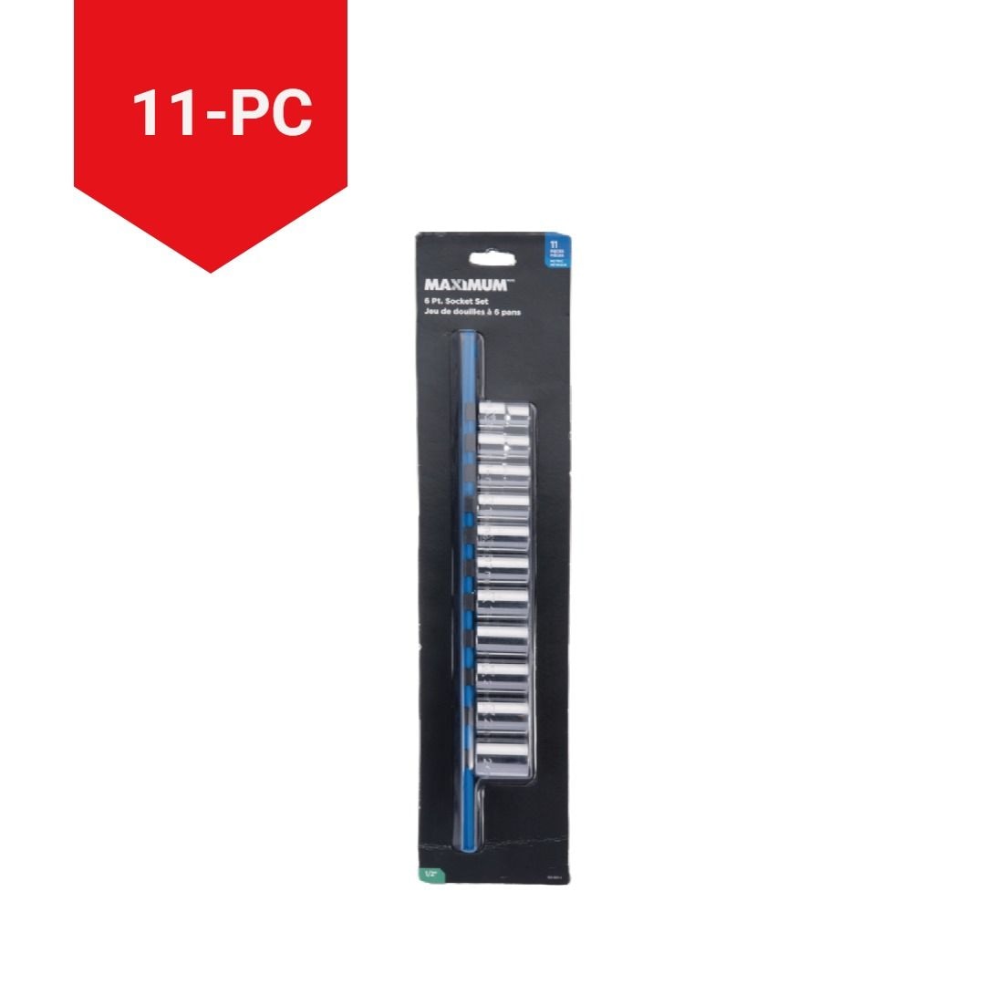 1/2-in Drive 6 Pt. Socket Set, Metric, Nickel-Chrome Plating, 11-pc E5Q8 - product image 2