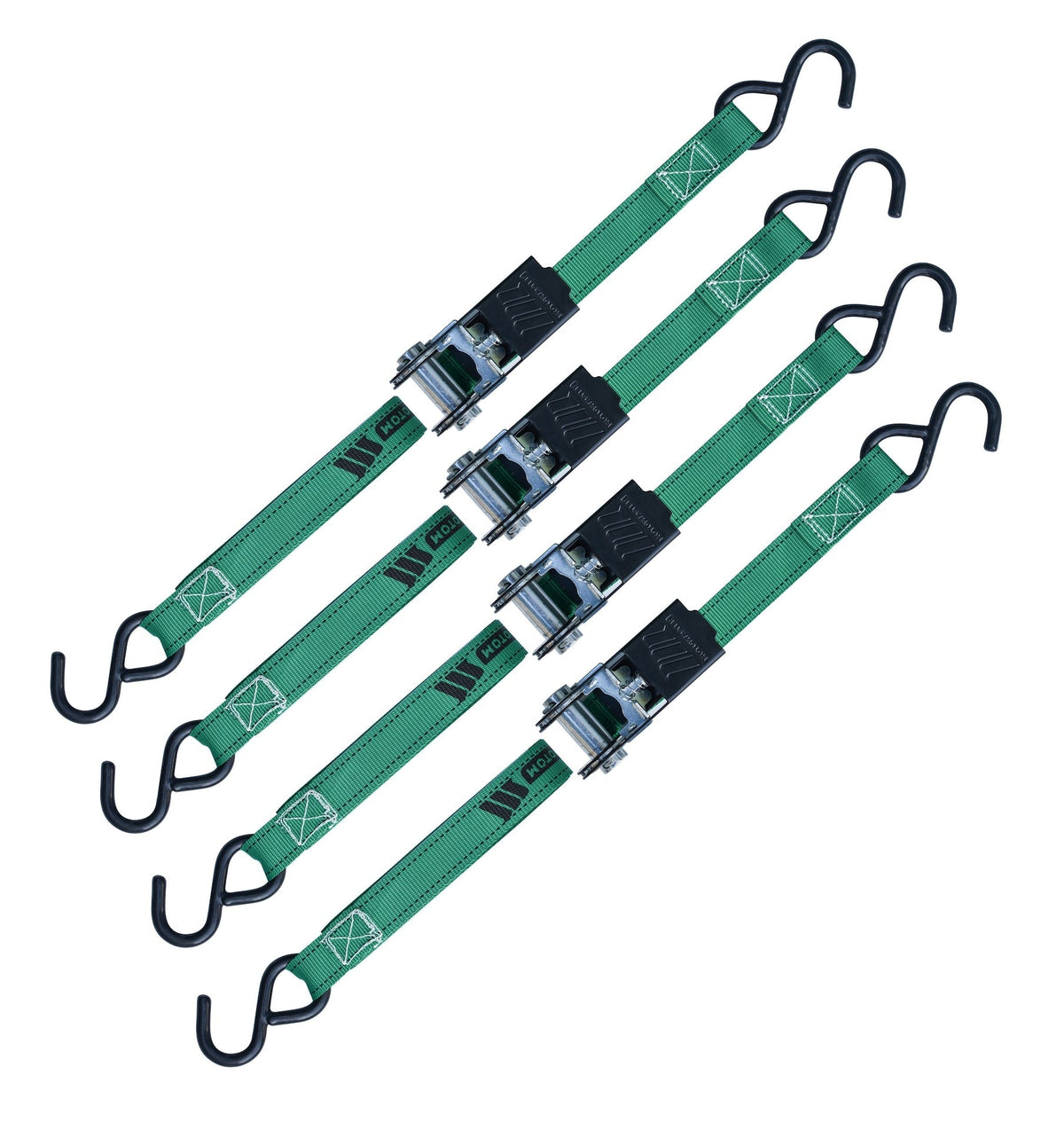 900-lb Ratchet Tie-Down Straps, Non-Padded, 1-in x 10-ft, 4-pk M7I1 - product image 4
