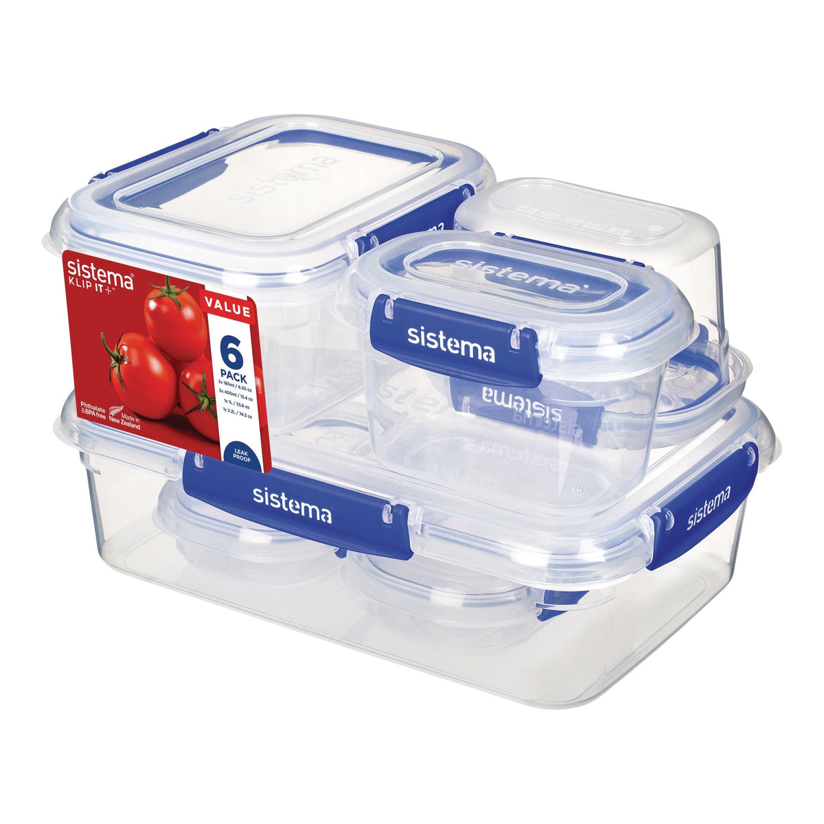 Airtight Rectangular Food Storage Container Starter Set with Leakproof Seal, 12-pc U3W7 - product image 1