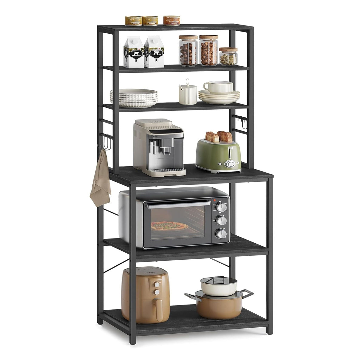 Home Oak/White Baker's Rack with Charging Station K8P4 - product image 1