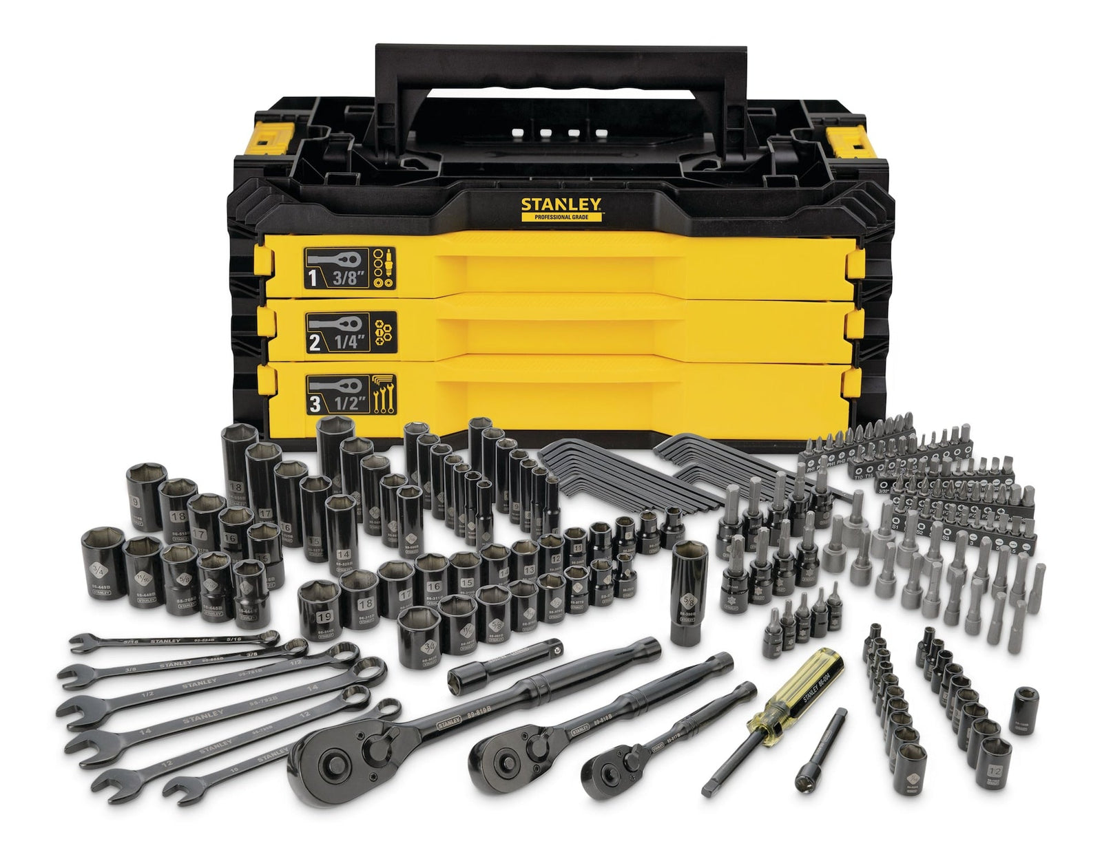 Professional Grade Black Chrome Socket Set, SAE/Metric, 203-pc M0S6 - product image 1