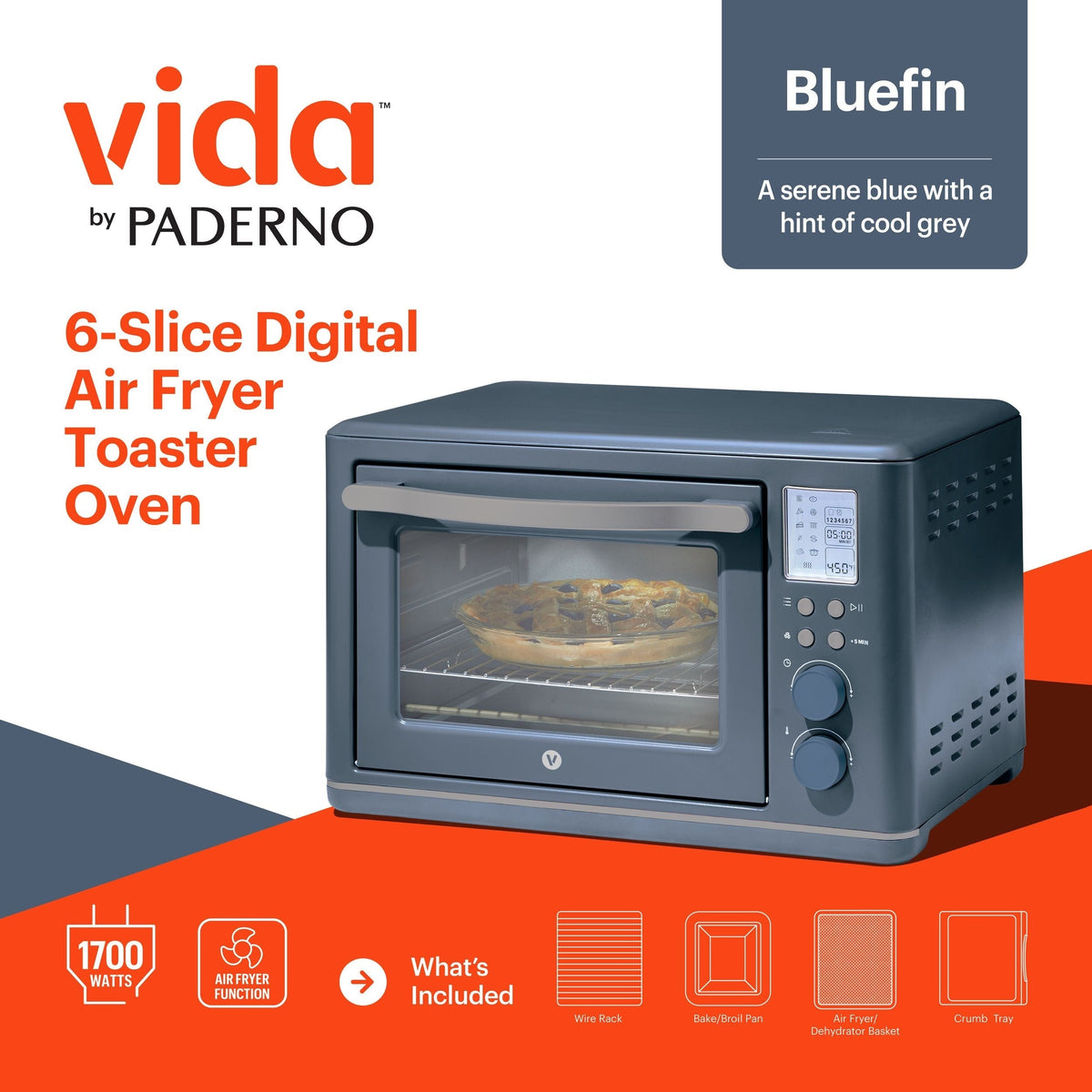 Digital Multi-Functional Air Fryer Toaster Oven with 11 Pre-Set Functions, Bluefin, 6-Slices J4U5 - product image 7