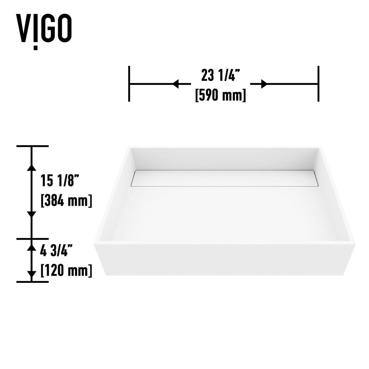 Montauk MatteStone 23x15-in Deep White Bathroom Sink/Basin with Rectangular Vessel Z6W3 - product image 5