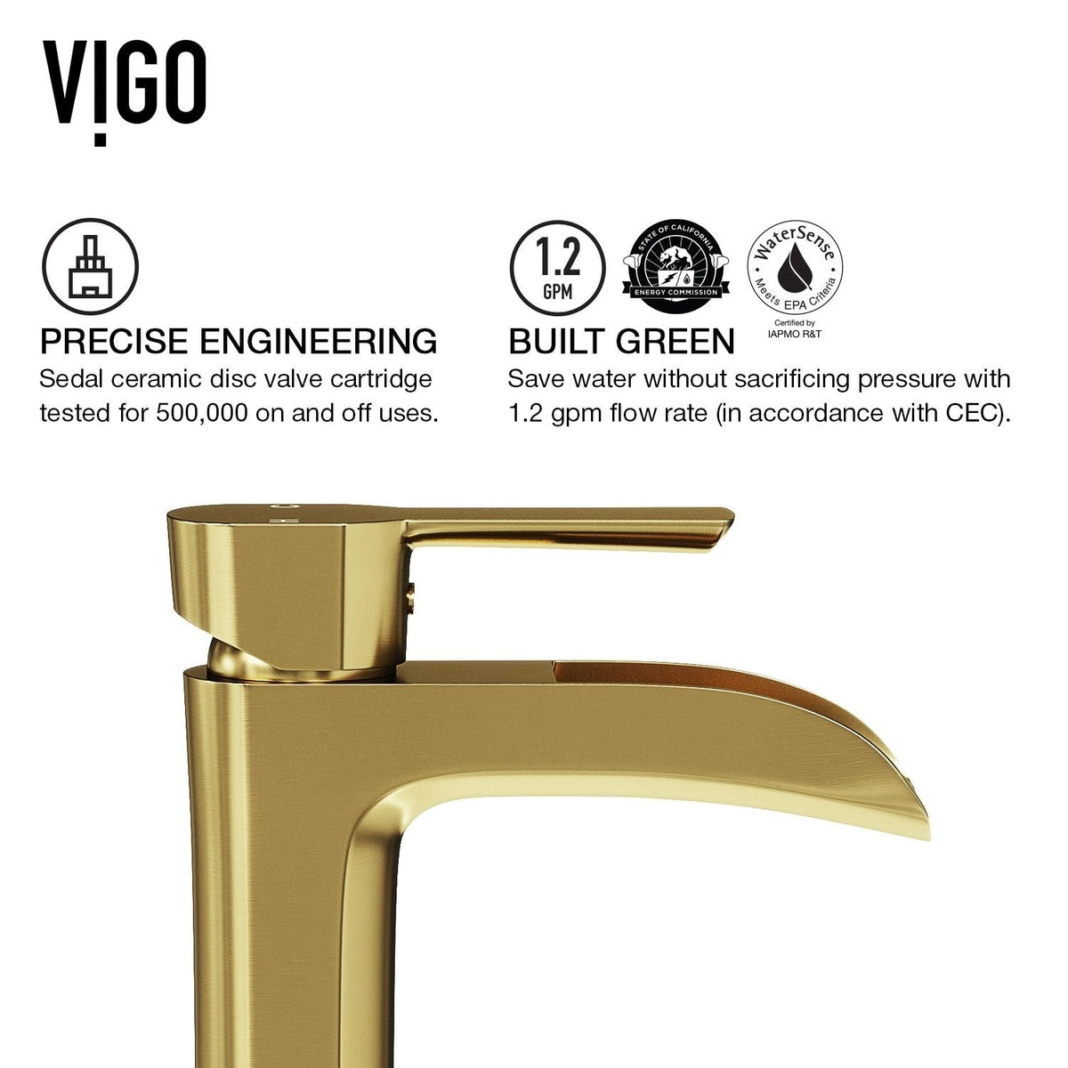 Niko Single Handle Single-Hole Bathroom Vessel Faucet in Matte Brushed Gold G7G1 - product image 4