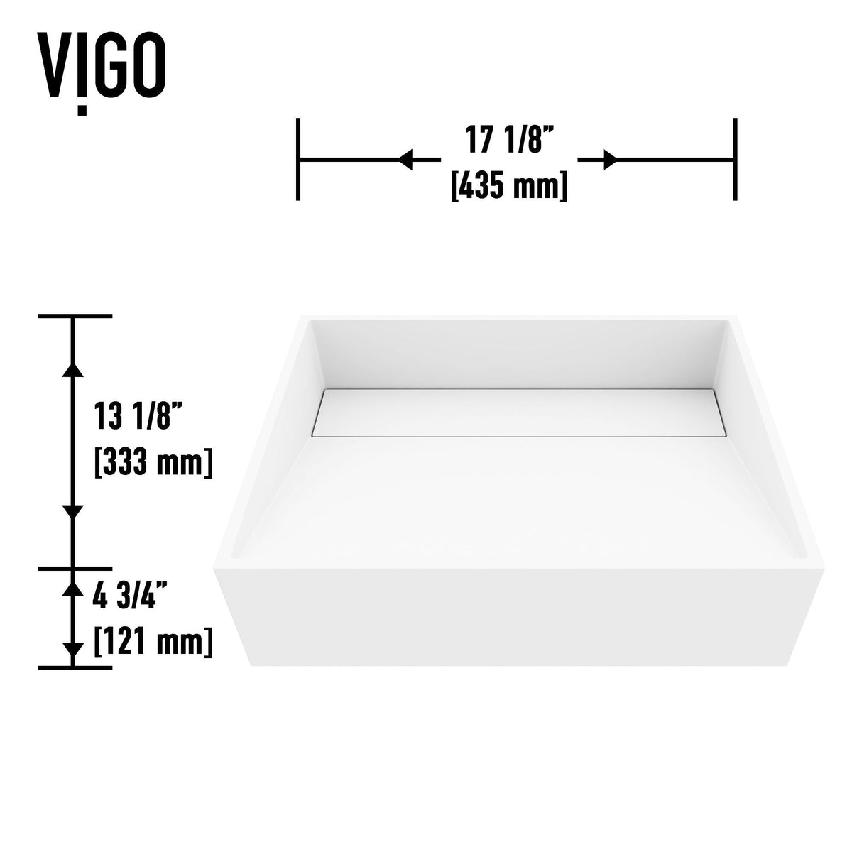 Starr Glass MatteStone White Bathroom Sink/Basin Set with Gotham Faucet and Rectangular Composite Vessel B8J6 - product image 3