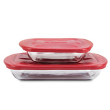 Glass Bake 'n' Keep Set with Plastic Lids, 4-pc P9E8 - product image 1