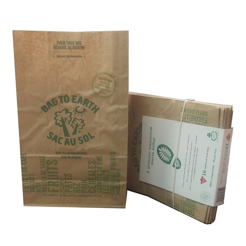 Bag to Earth Small Organic Compostable and Biodegradable Food Waste Bags, 10-pk, 5.5-L Q3O1