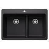 Dual Mount Kitchen Sink with Low Divide, Black, 33-in E7J2 - product image 1