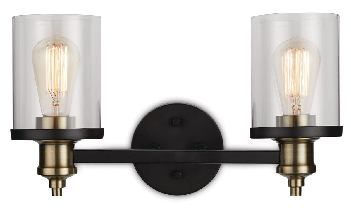 Calliet 2-Light Vanity Light, Matte Black/Brass I8U5 - product image 1