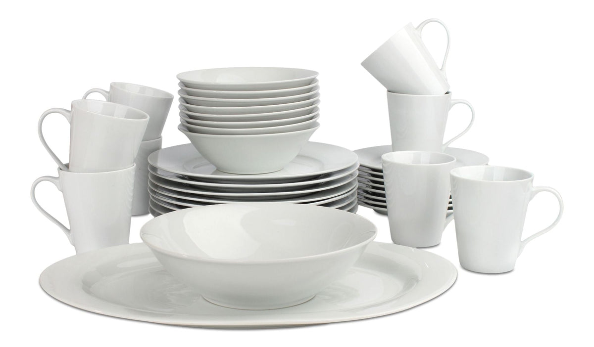Lauren 34pc Porcelain Dinnerware Set, Serves 8, White S1Z7 - product image 1