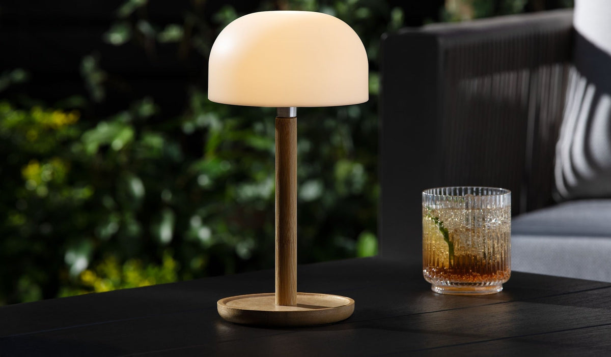 Outdoor Rechargable Bamboo Mushroom Lamp, Multiple Colour Modes F5F0 - product image 3