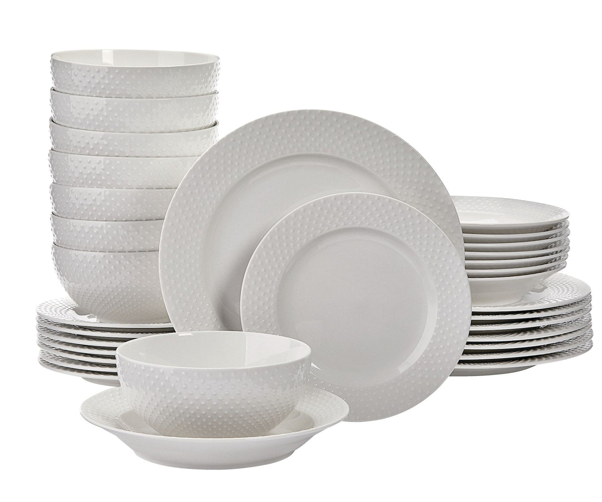 Westbrooke Stoneware Dotted Dinnerware Set, Serves 8, 32-pc, White C7N2 - product image 1