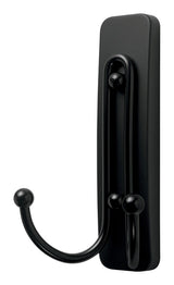Large Double Hook with Adhesive Strips, Matte Black, 4-lbs, 1 Strip per Pack D2N0 - product image 1