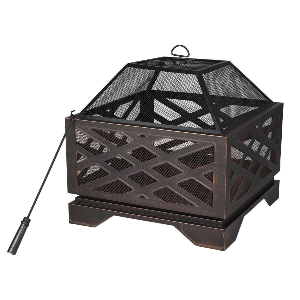 Square Heavy Duty Patio Fire Bowl/Fire Pit Cover, 31 x 31 x 24-in D2I7 - product image 1