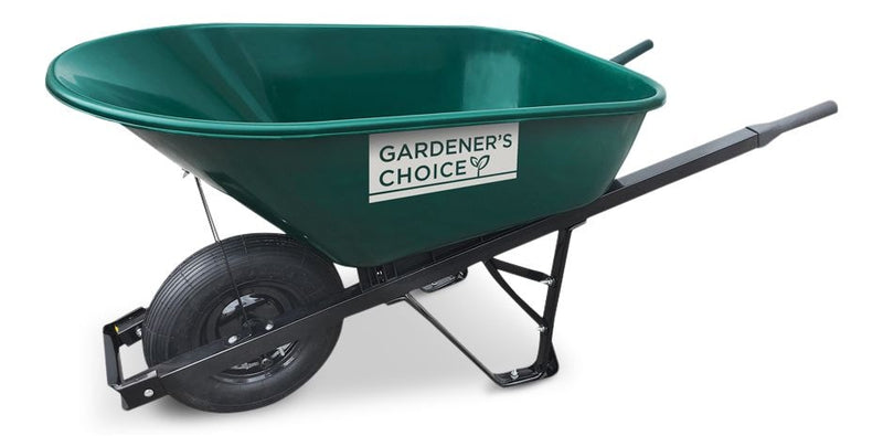 Choice 1-Wheel Homeowner Poly Tray Wheelbarrow with Steel Handles, 6-cu-ft D7F5