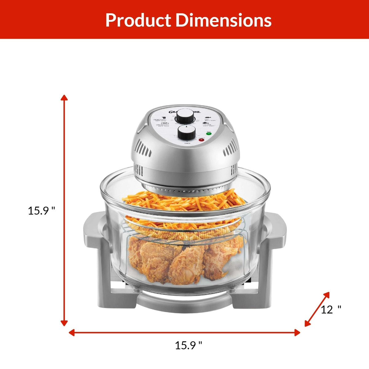 Glass Air Fryer, Silver D5J7 - product image 3