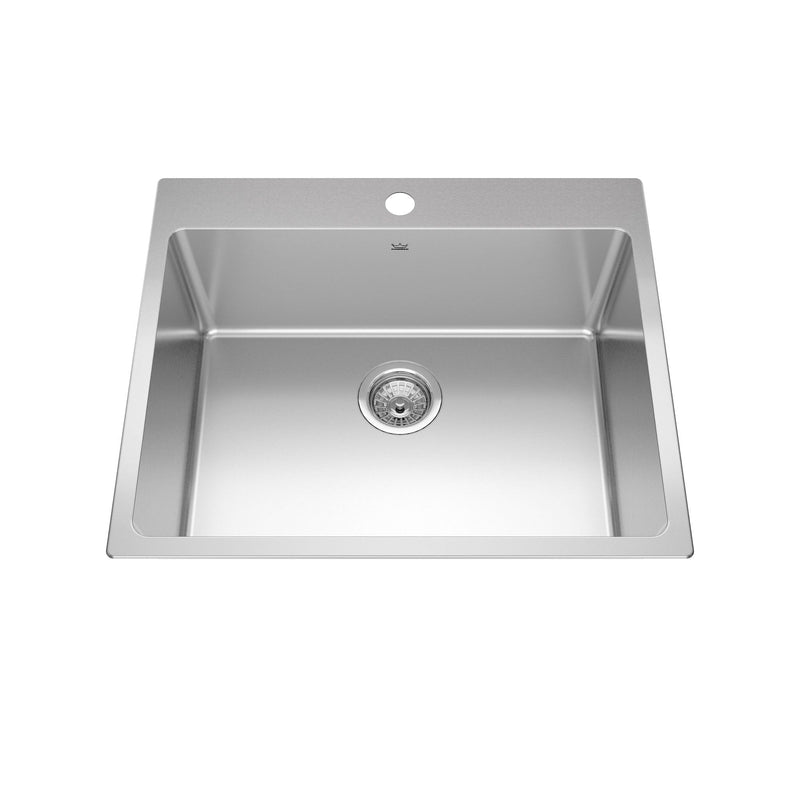 Brookmore Drop in Single Bowl 1-Hole Kitchen Sink, 25-in x 20.9-in x 9-in, Stainless Steel P9T3