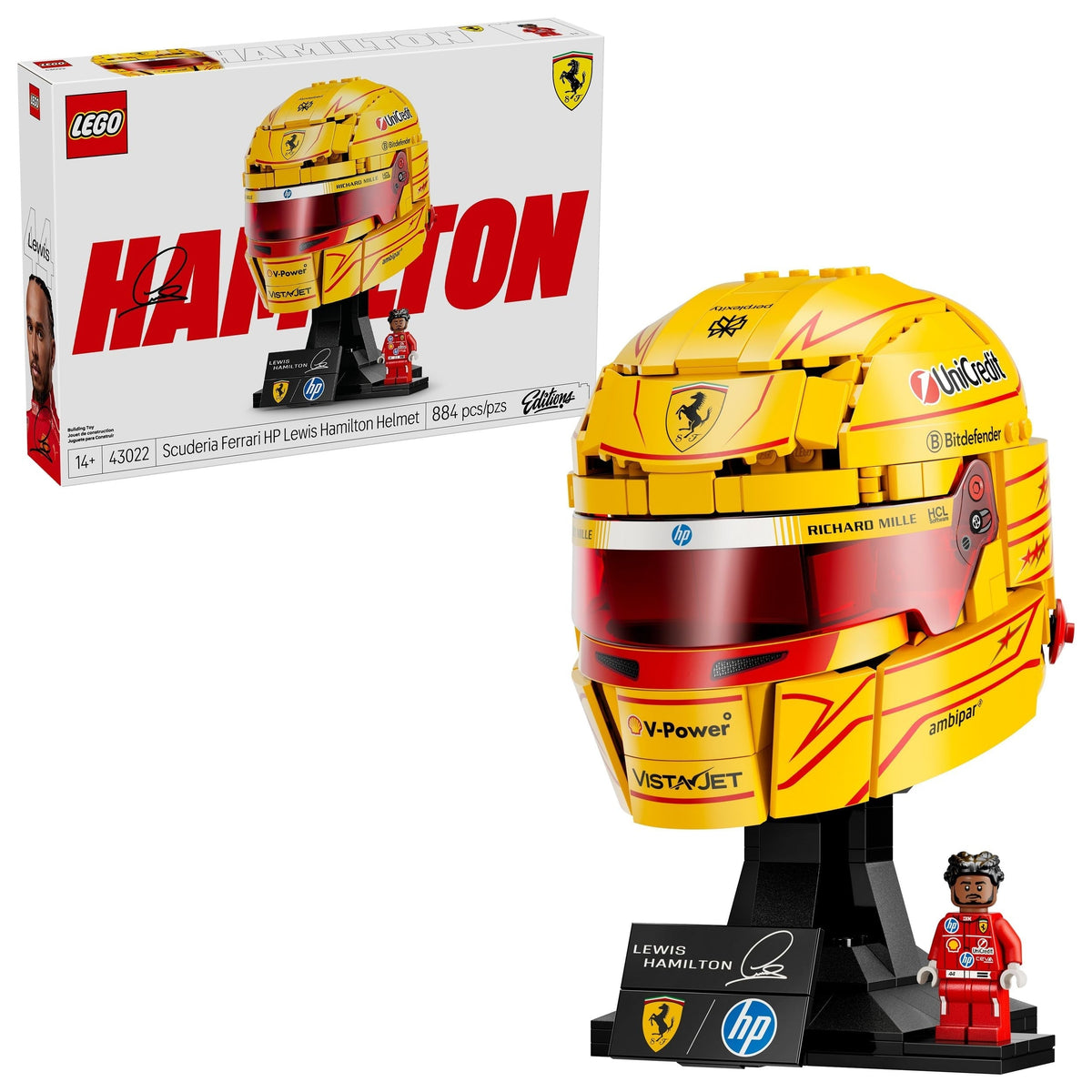 Editions Scuderia Ferrari HP Lewis Hamilton Helmet - 43022, 884-pcs, Ages 14+ C0V1 - product image 1