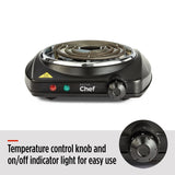 Single Burner Hot Plate, Black, 1000W G9F0 - product image 5
