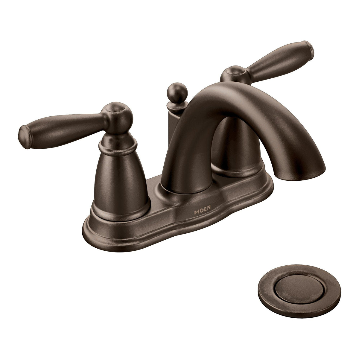 Brantford Double Handle Low Arc 4-in Centerset Bathroom Sink Faucet, WaterSense Certified, Oil Rubbed Bronze N0E4 - product image 1