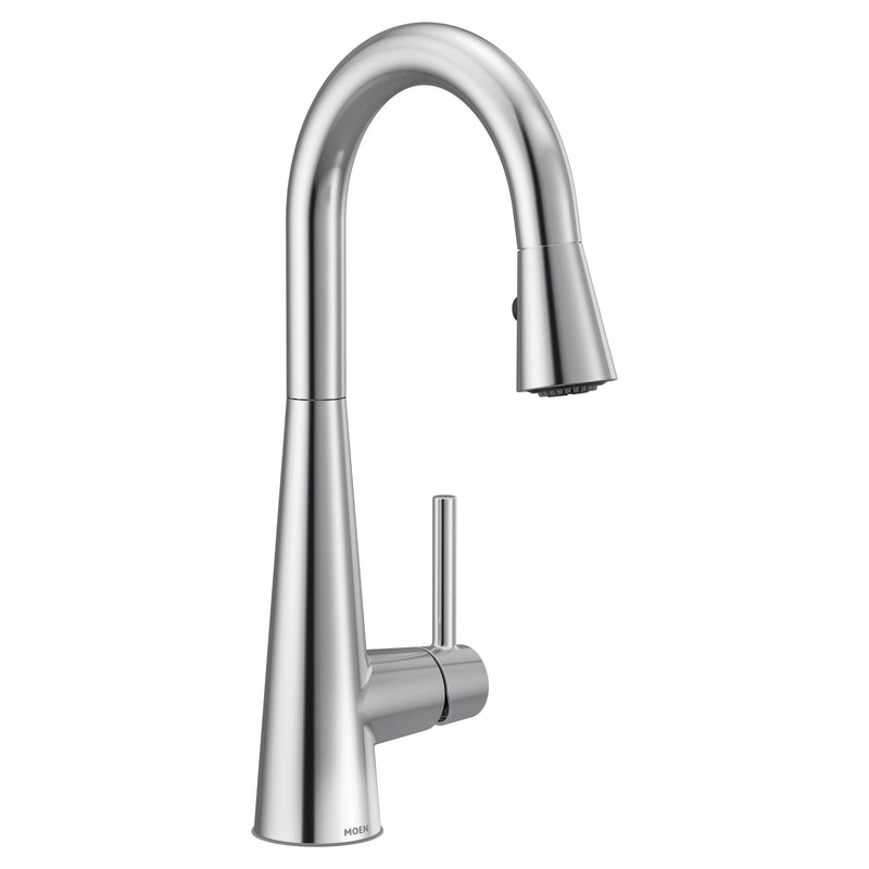 Sleek Single Handle High Arc Pull Down Kitchen Faucet with Power Clean, Chrome A4H5