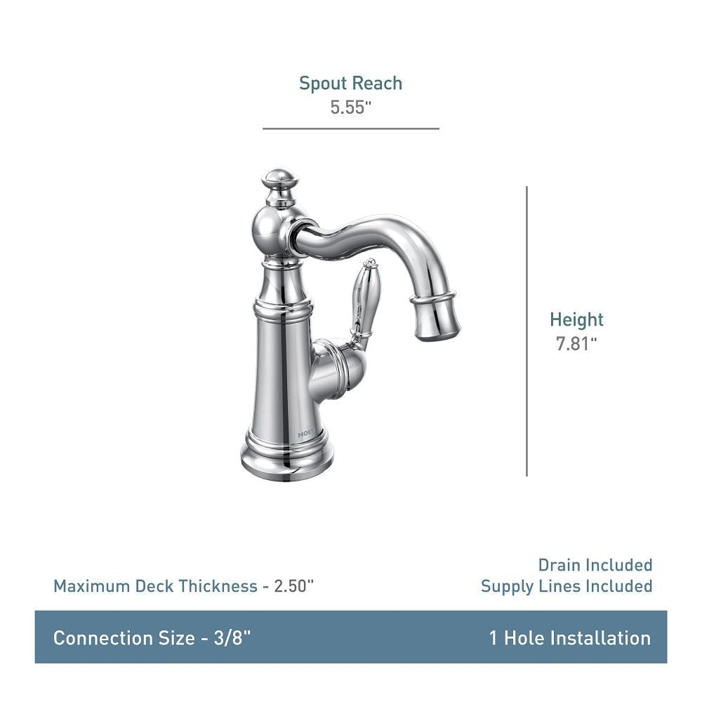 Weymouth Single Handle Single Hole Bathroom Sink Faucet, WaterSense Certified, Brushed Gold Y3O6 - product image 2