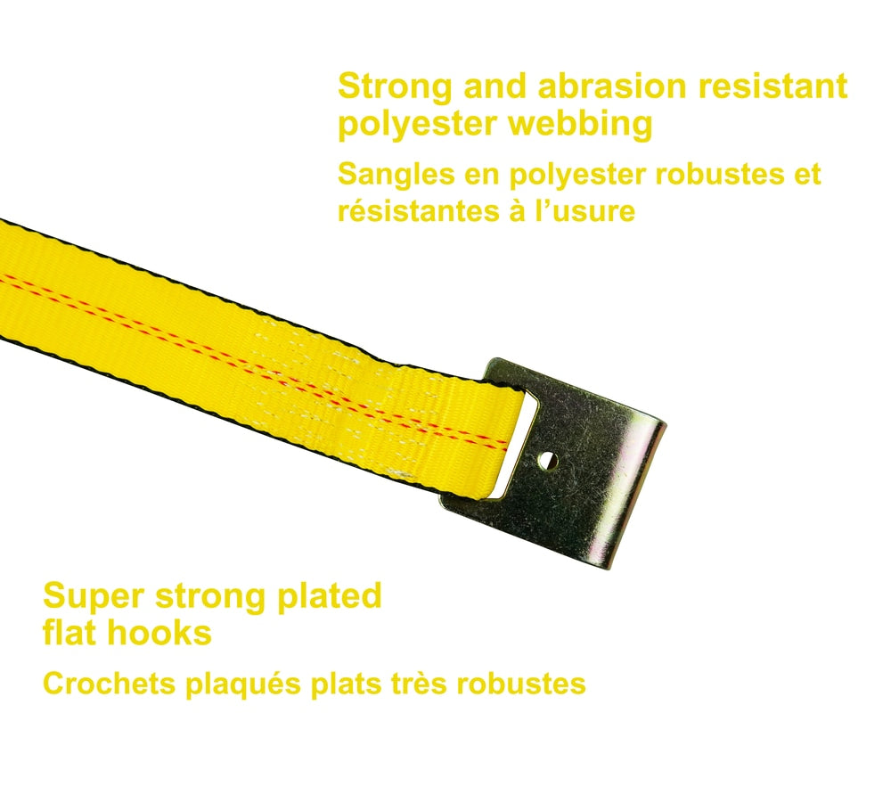 10,000-lb Commercial Ratchet Tie Down Strap, with Flat Hook, 2-in x 27-ft B1M8 - product image 3