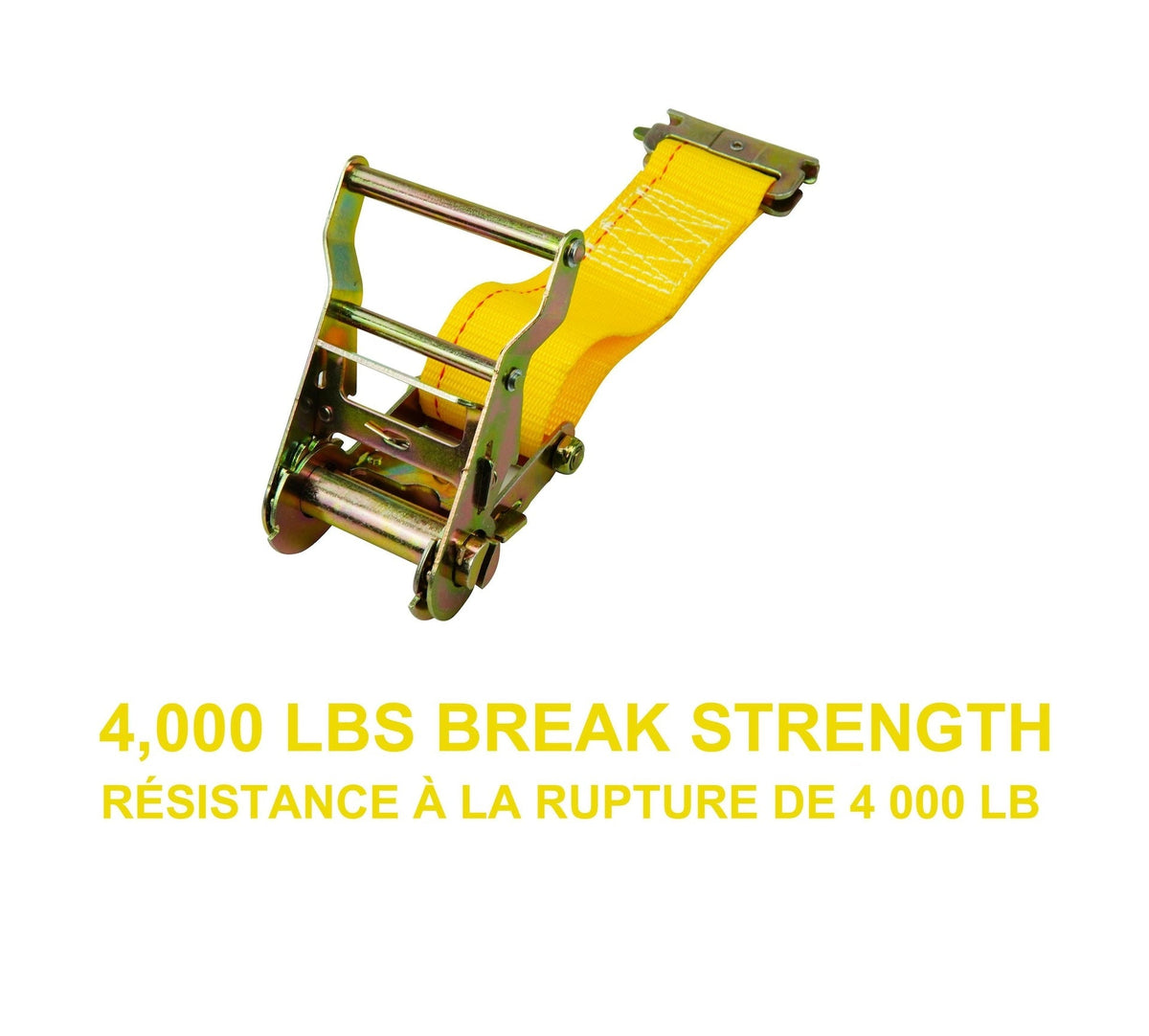 4,000-lb Commercial Ratchet Tie Down Strap, with E-Fitting, 2-in x 12-ft P4Q9 - product image 3