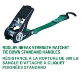 900-lb Ratchet Tie-Down Straps, Non-Padded, 1-in x 10-ft, 4-pk M7I1 - product image 7