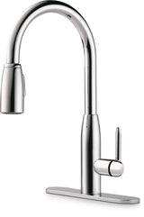 Tunbridge Single Handle High Arc Pull Down Kitchen Faucet, Chrome L1W2 - product image 1