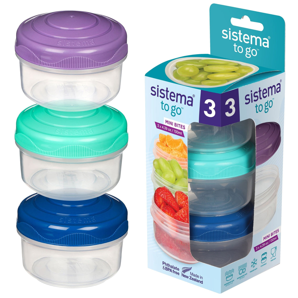 Mini Bites To Go Food Storage Container Set with Removable Dividers, 3-pk F5N9 - product image 1