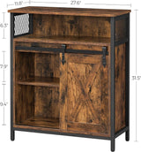 Home Rustic Brown Cabinet with Sliding Door L6H3 - product image 3