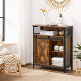 Home Rustic Brown Cabinet with Sliding Door L6H3 - product image 7