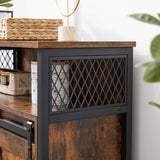 Home Rustic Brown Cabinet with Sliding Door L6H3 - product image 8
